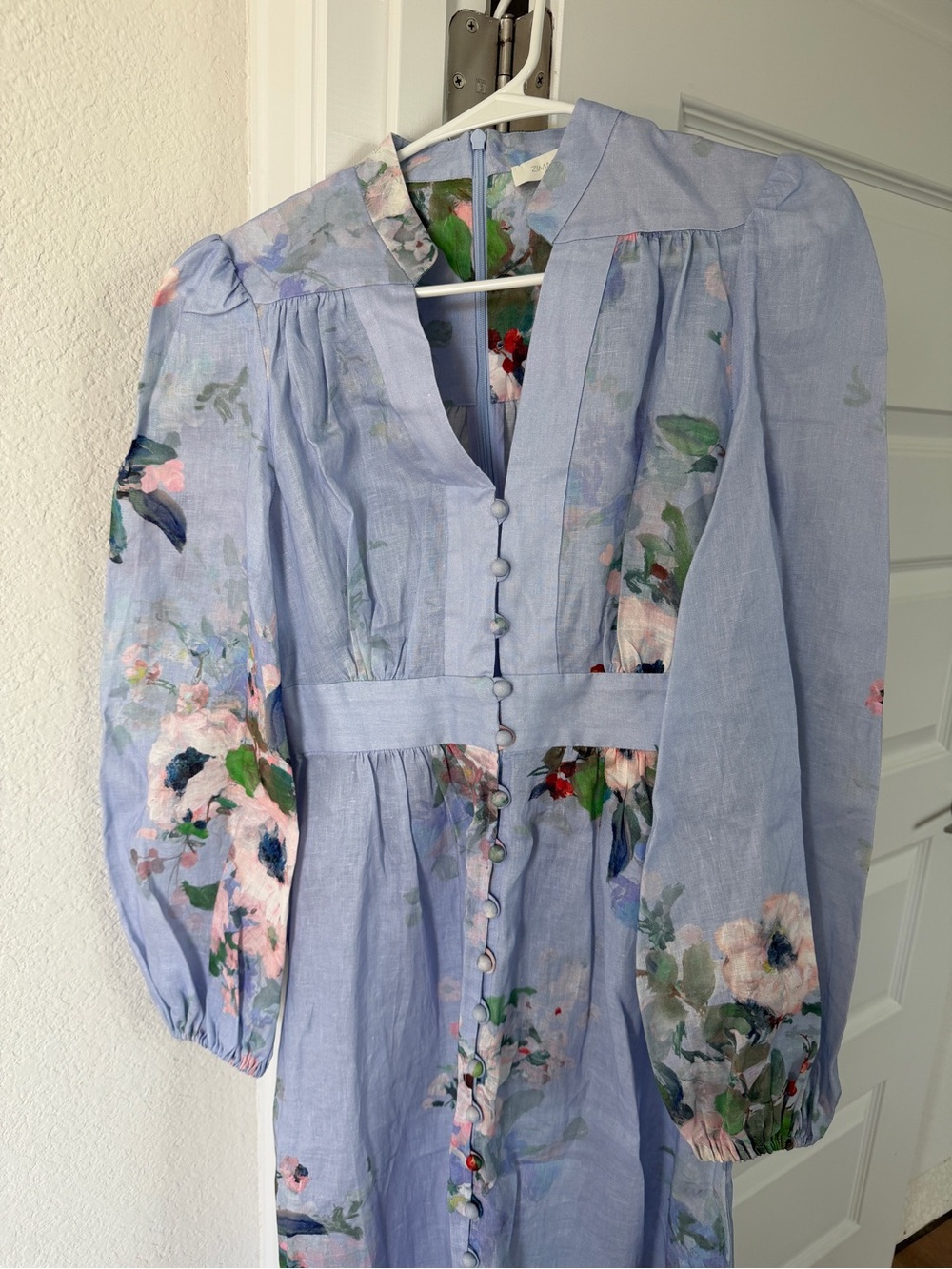 NWT Zimmermann Everley Light Blue Floral Button-Down Maxi Dress - Picture 7 of 13
